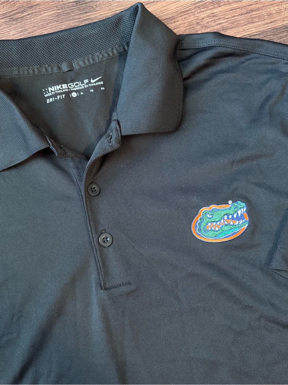 Nike Golf Florida Gators Polo Shirt Men's XL Dri-Fit Black Short Sleeve UV Tech